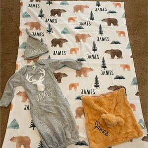 Custom “James” Blanket & Gown Set